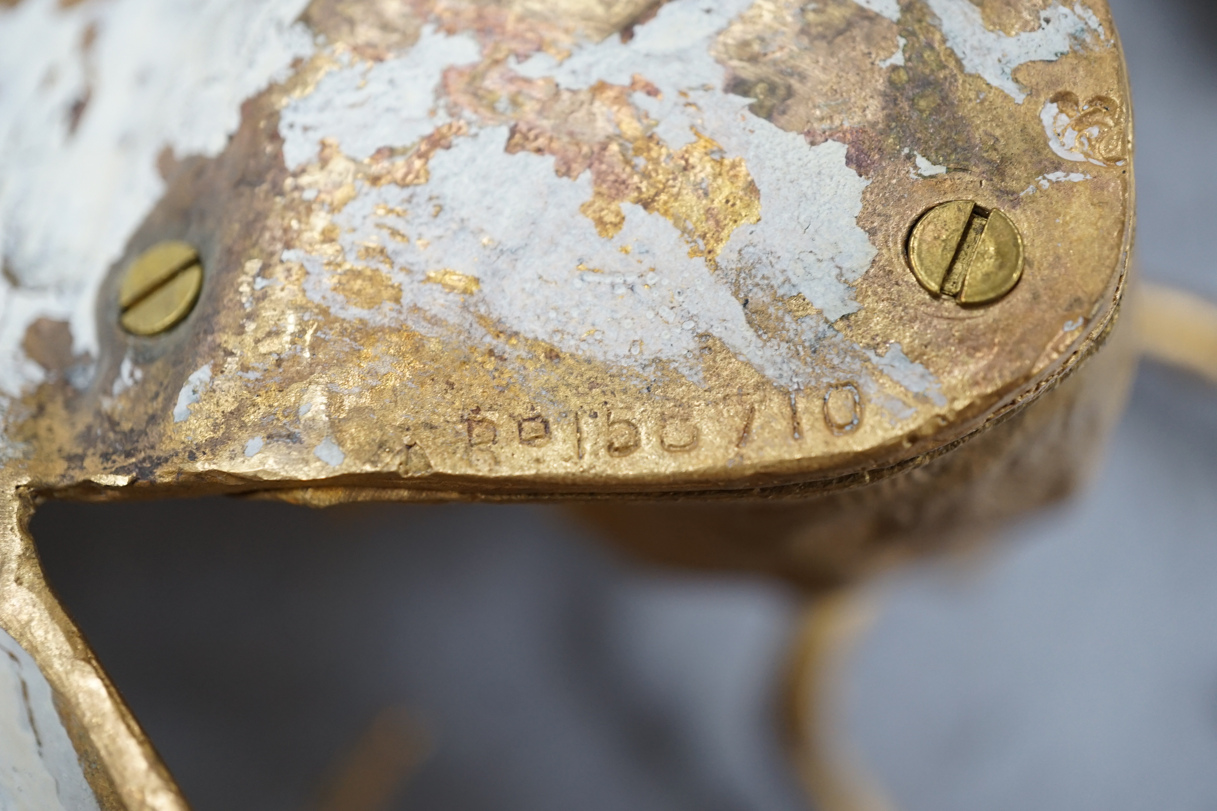 After William Tonks & Sons for Liberty & Co. of London, a pair of Victorian ormolu wall brackets modelled as hanging bats